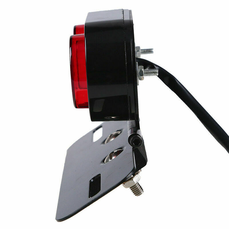 LED License Plate Holder Bracket Brake Tail Dual Light Fit For Pit Bike ATV Red