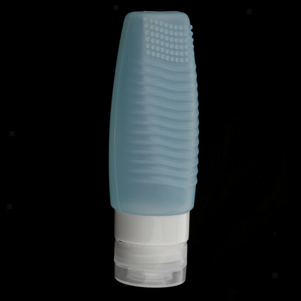 Silicone Squeezable Empty Lotion Shampoo Makeup Bottle 78ml Light Blue