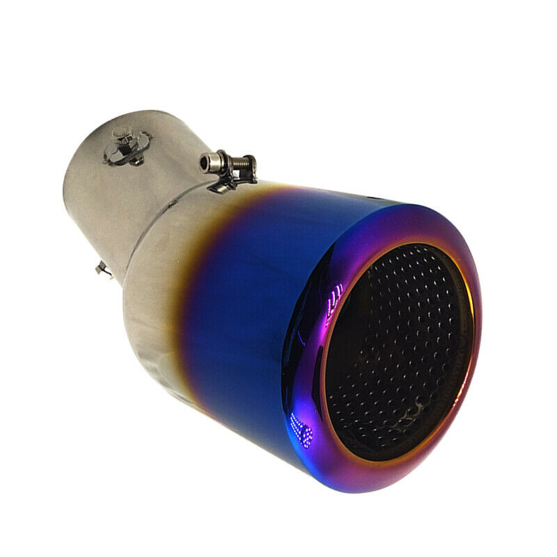 76MM Stainless Steel Car Exhaust Pipe Muffler Tips Auto Bluing Tail Throat Tube