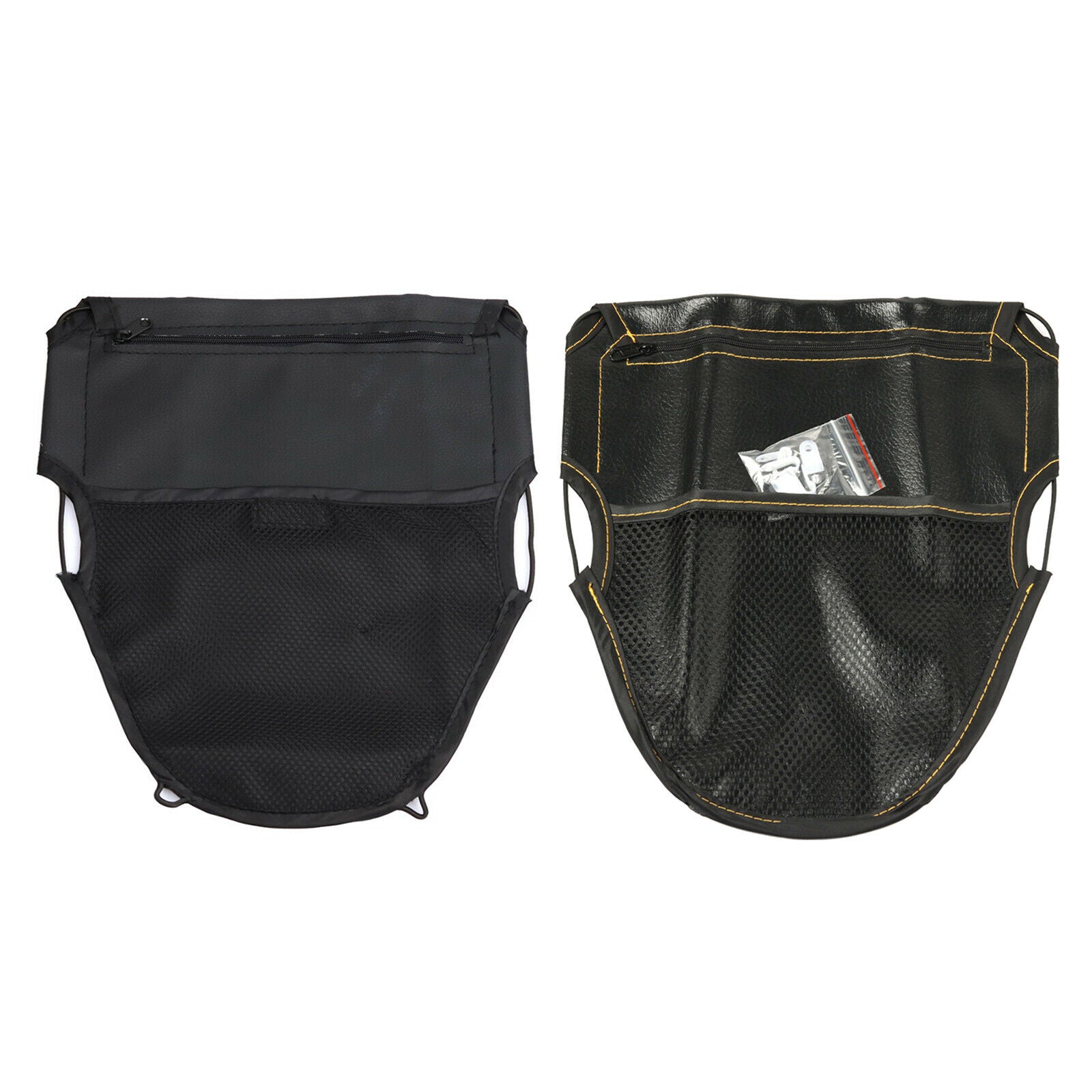 Black Leather Motorcycle Under Seat Storage Pouch Bag Case Durable Premium