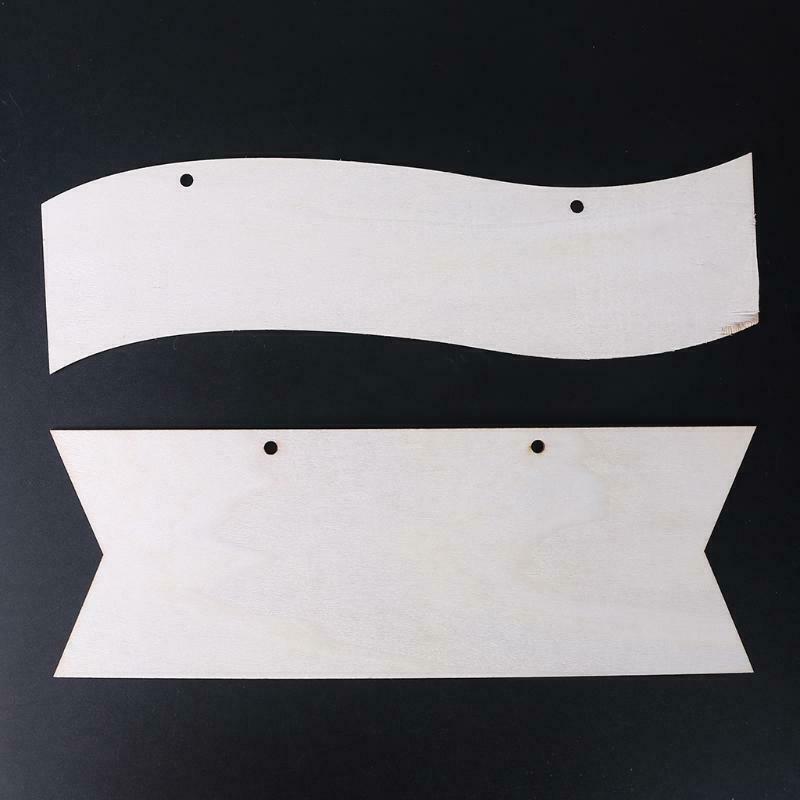 8 Pcs Arrow + Wavy Shape Wooden Blanks Hanging Tag Sign Unfinished Slices Chips