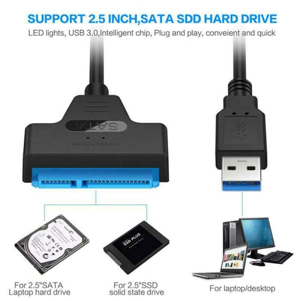 USB3.0 To SATA Adapter Converter Cable for 2.5 inch SSD HDD Hard Disk Drive