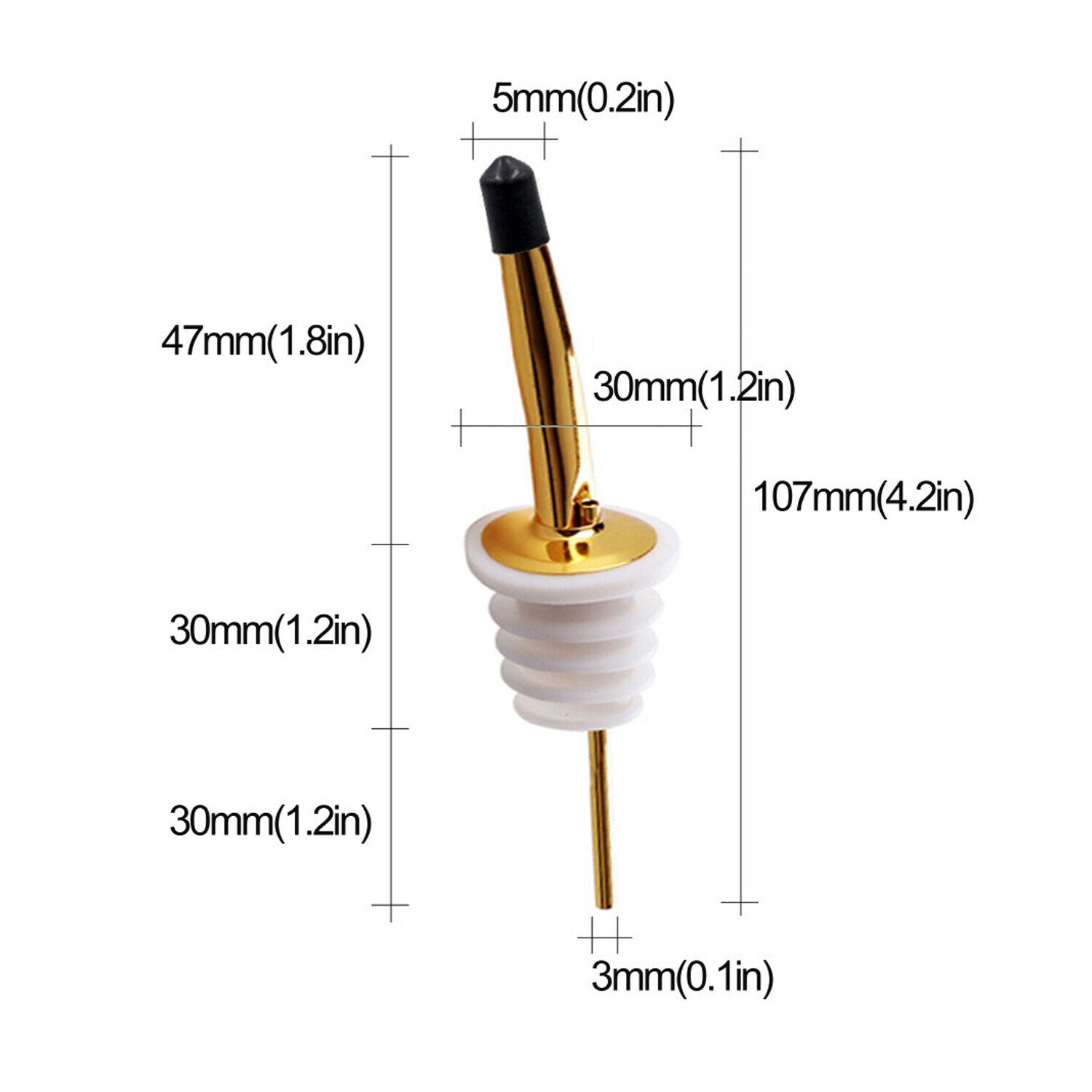 10 x Stainless Steel Tapered Liquor Wine Bottle Pourer Flow Pour Spout Stopper