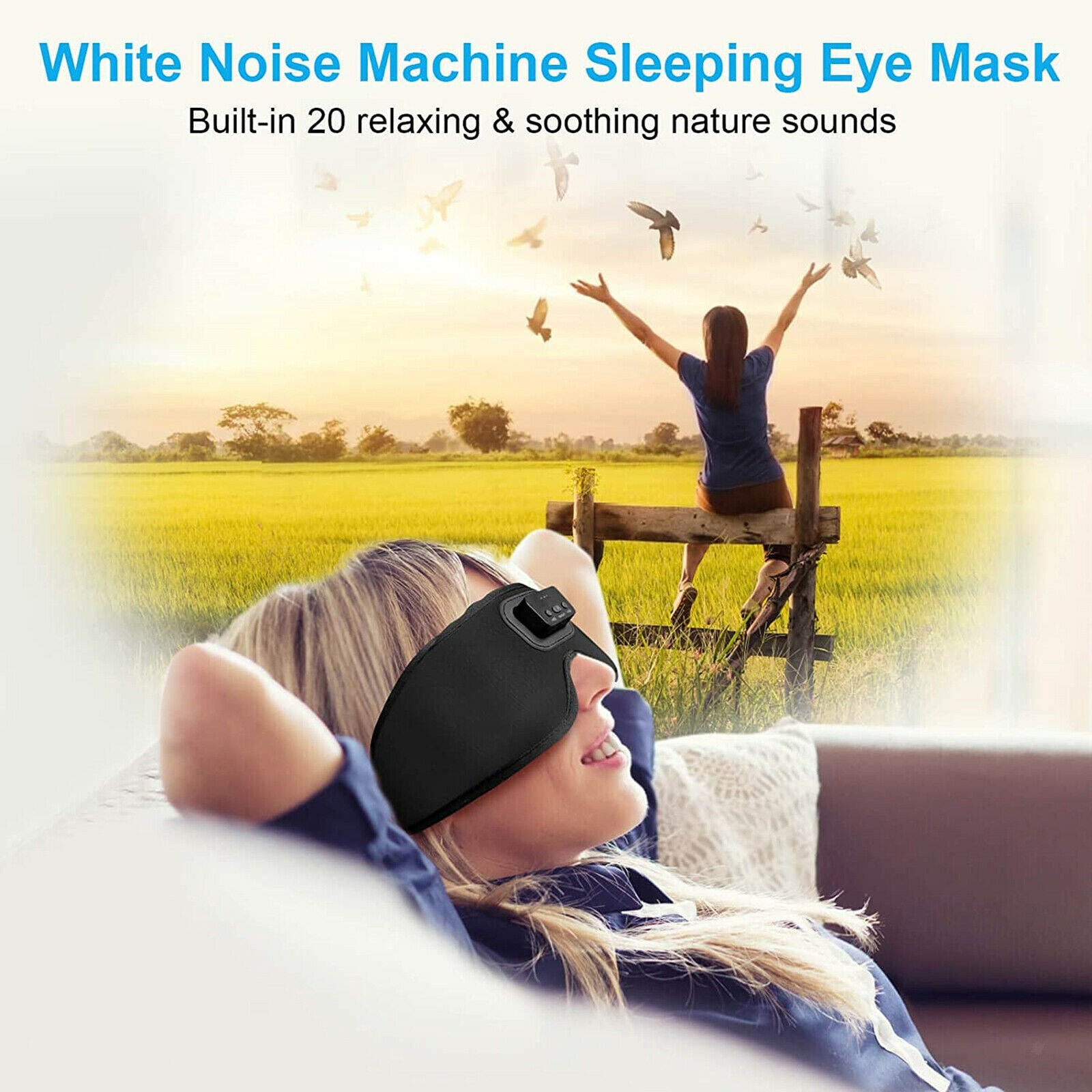Sleep Headphones Timed Shutdown Washable Handsfree for Napping Kids Adults