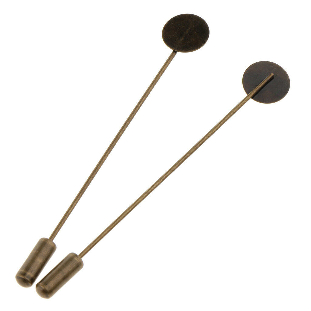10 pieces 1cm blank tray glue on pad lapel stick needle pin diy