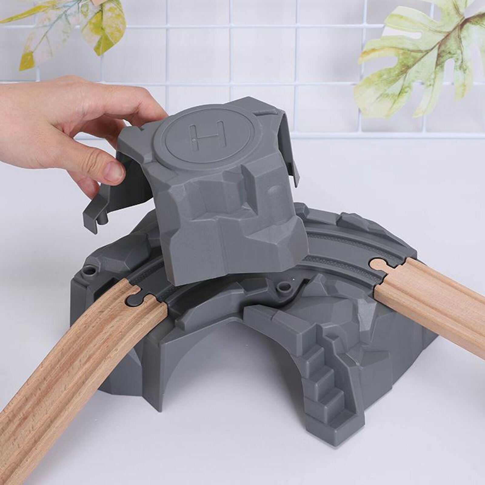 Plastic Grey Train Tunnel Wooden Train Track Accessory Tunnel Train Kids