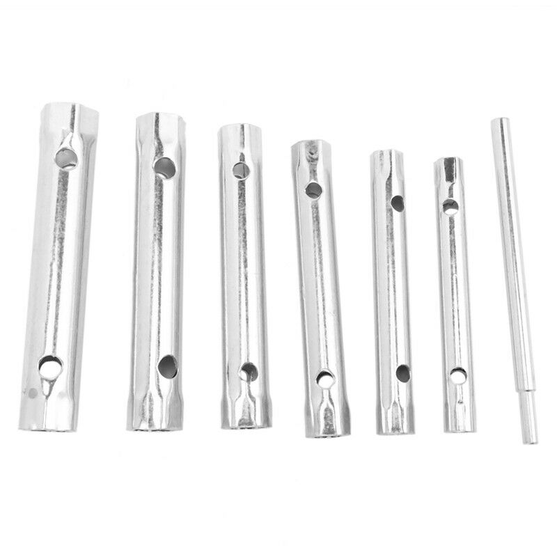 6PC 8-19mm Metric Tubular Box Wrench Set Tube Bar Spark-Plug Spanner Steel DouZ6