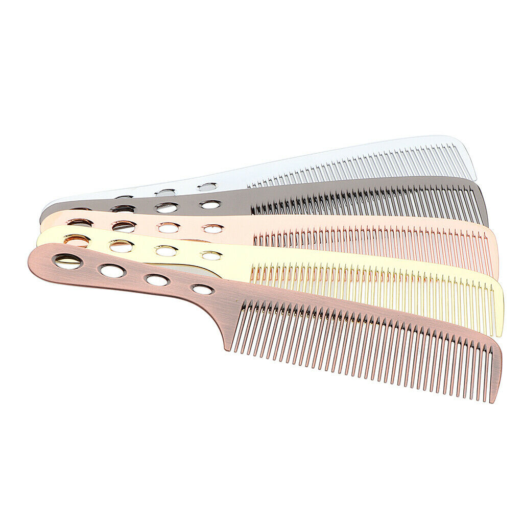 Space Aluminum Antistatic Haircutting Styling Hairdressing Barber Comb Golden