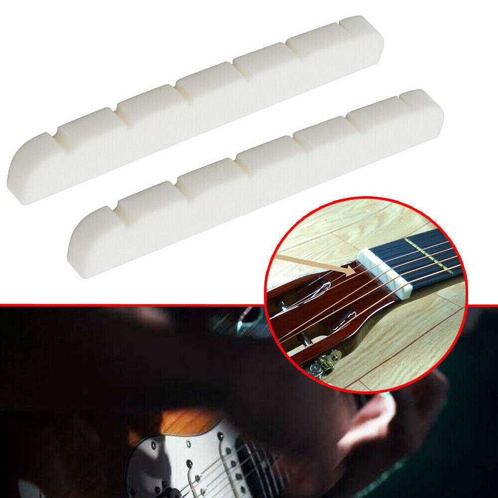 2x Durable Compact Bone Nut 42mm for Electric Guitar Strat Stratocaster Tele