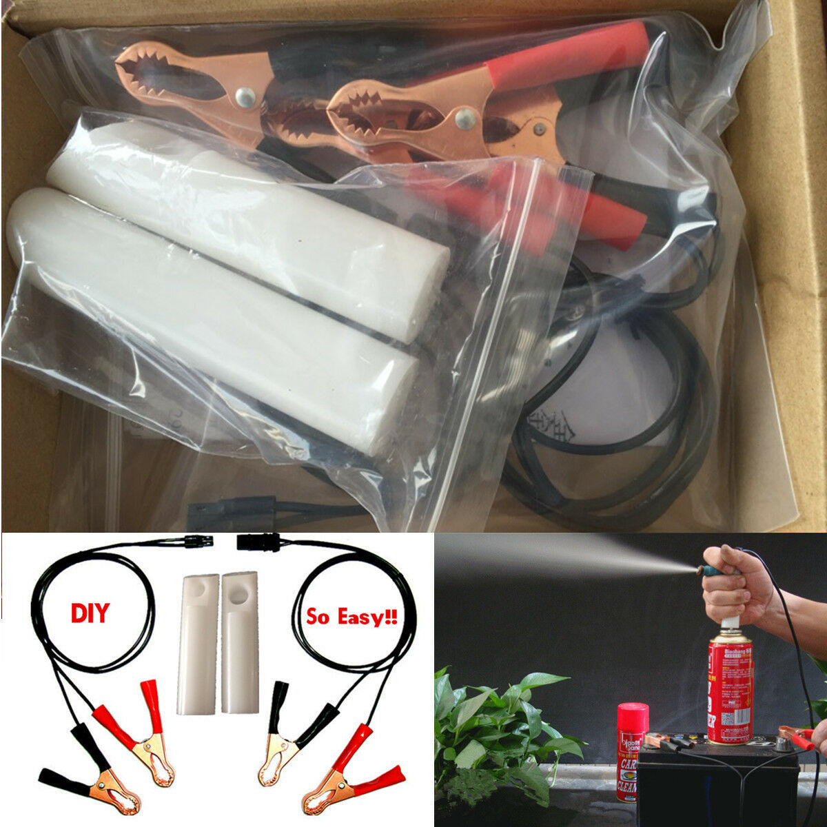 Universal Auto Car Fuel Injector Flush Cleaner Adapter DIY Cleaning Tool Kit Set
