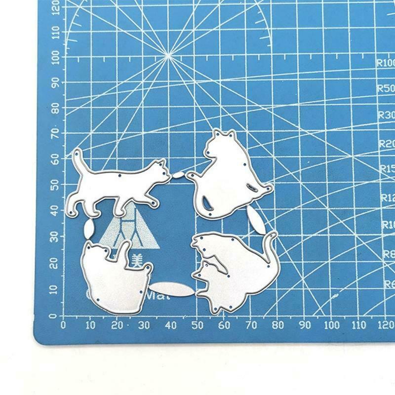 Kittens Metal Cutting Dies Stencil Scrapbooking DIY Album Stamp Paper Embossing
