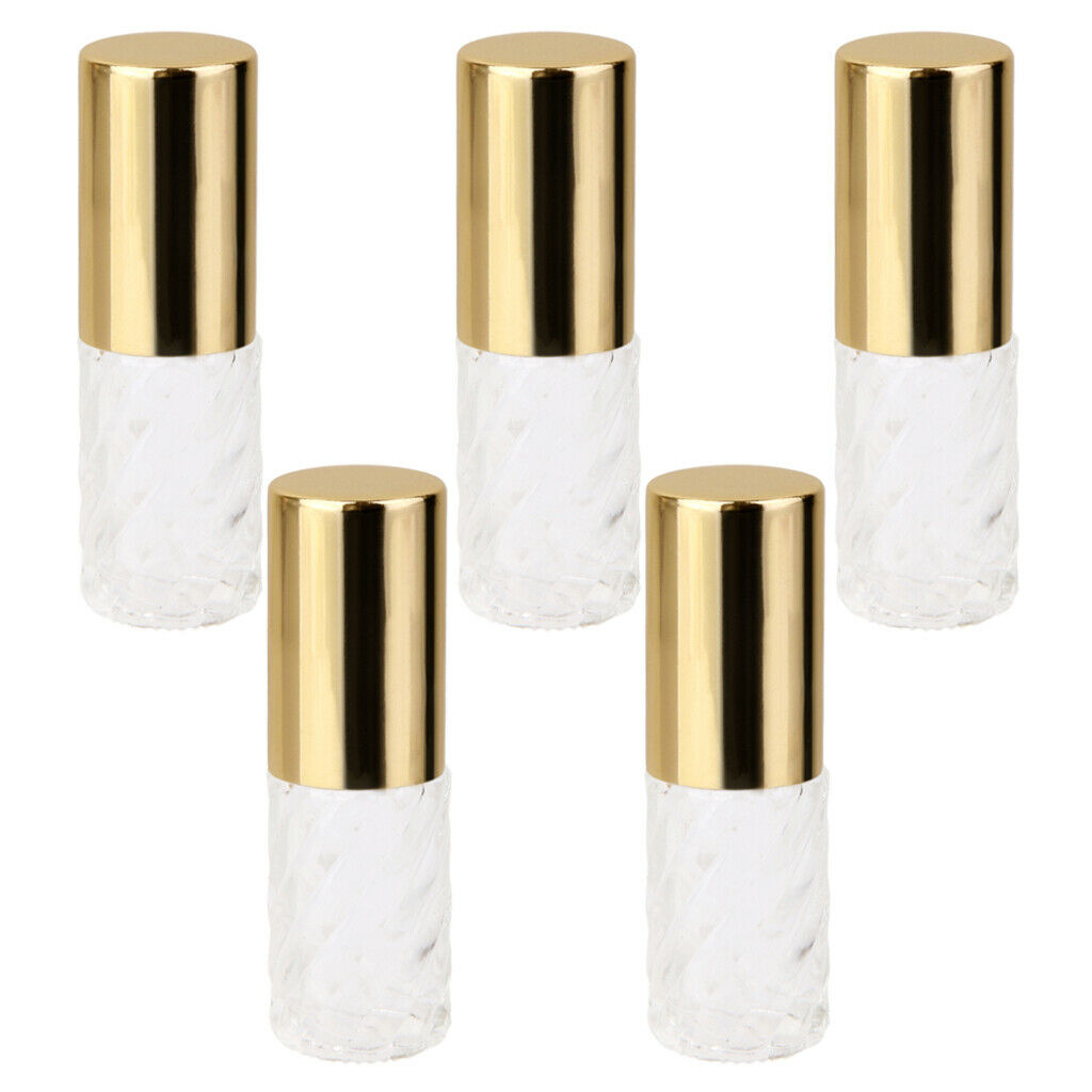 5Pcs Mini Empty Perfume Roller Bottles Lip Oil Liquid Tubes Container Vials