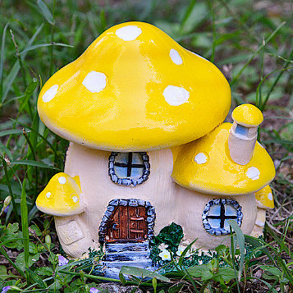 Colorful Mushroom Toadstool Fairy House Garden Decor Statue Sculpture 5
