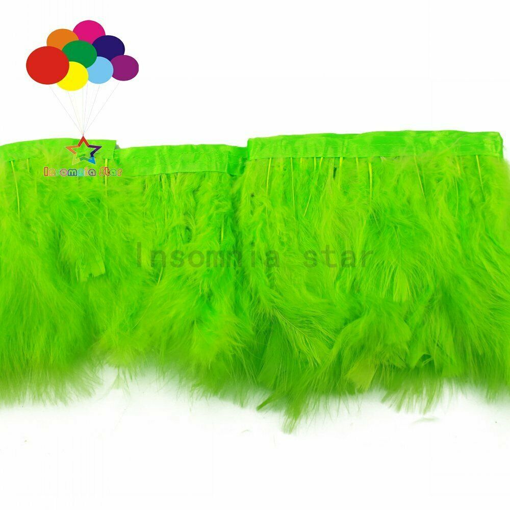 2 Meters Fruit green Marabou Turkey Feathers Trim Craft Diy Wedding Home Party
