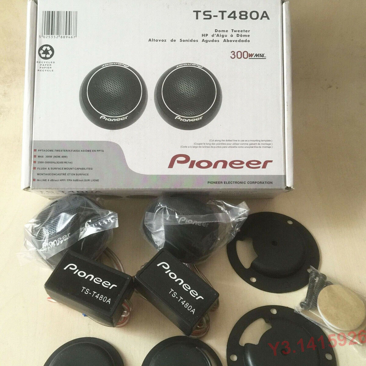 Pioneer In-Car Tweeter TS-T480A dome tweeter speaker Automobile Parts 300W max