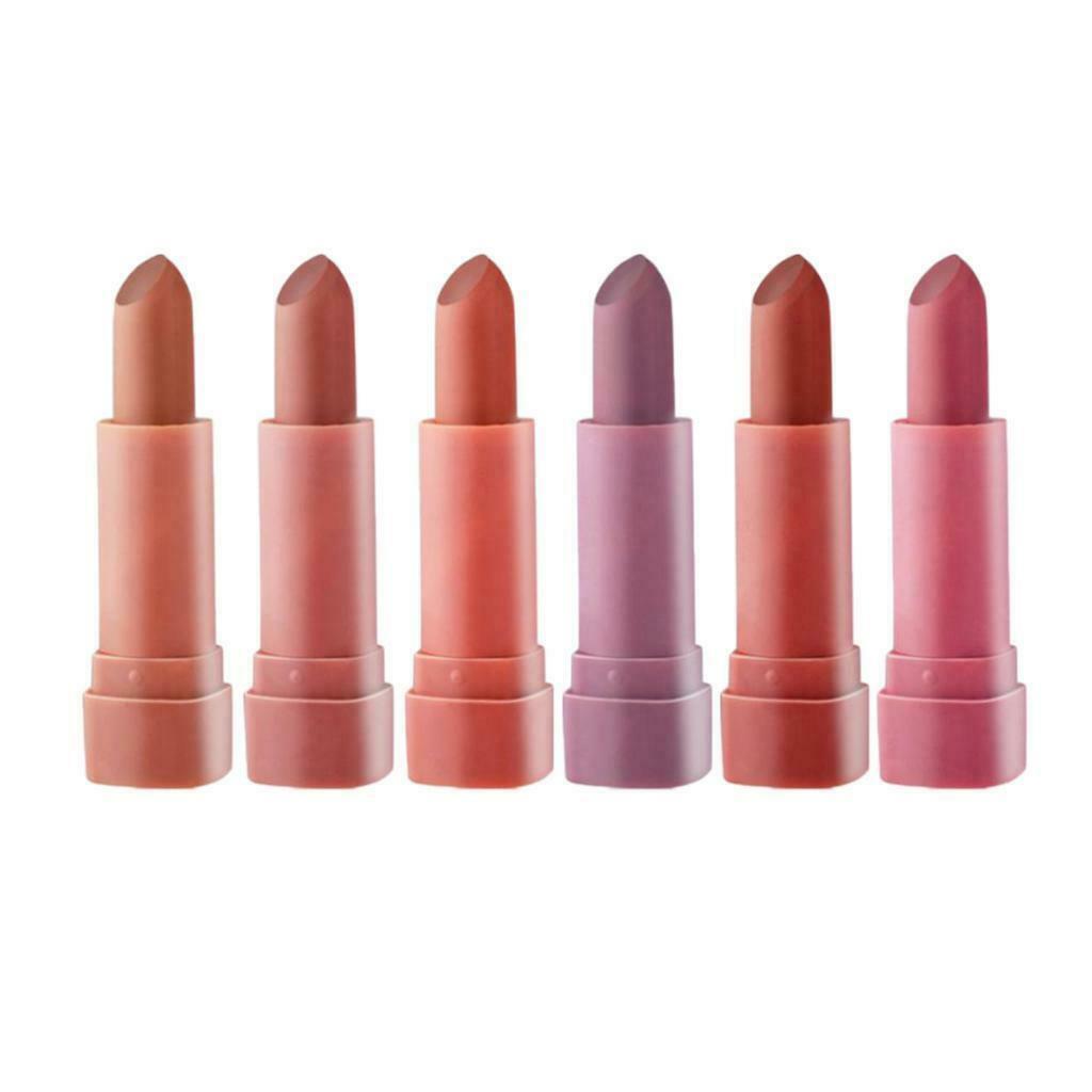 6 Pack Women No Fade Lip Stick Set Pigmented Mini Lipsticks Lip Color 1.5g