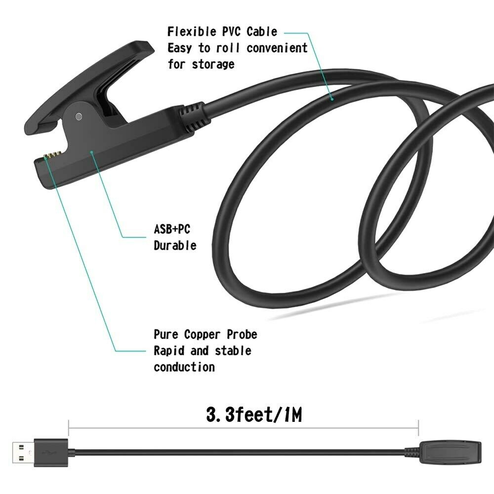 Charger USB Charging Data Cable for Garmin Watch Approach G10/S20/Vivomove HR CA