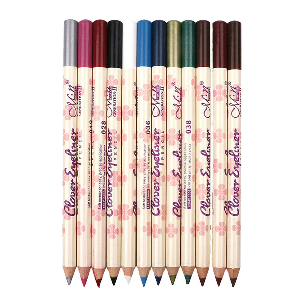 12pcs/Kit 12 Colors Professional Eyeliner Makeup Waterproof Eye Liner Pencil