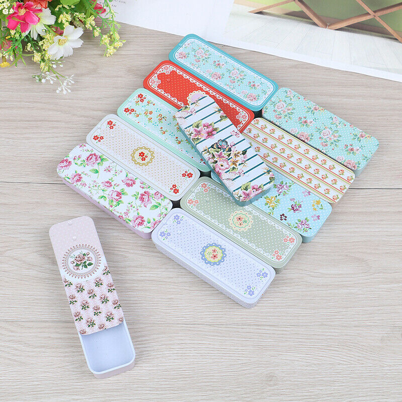 Rectangular Slide Cover Mini Iron Box Storage Pill Case Portable Tin Cont.l8