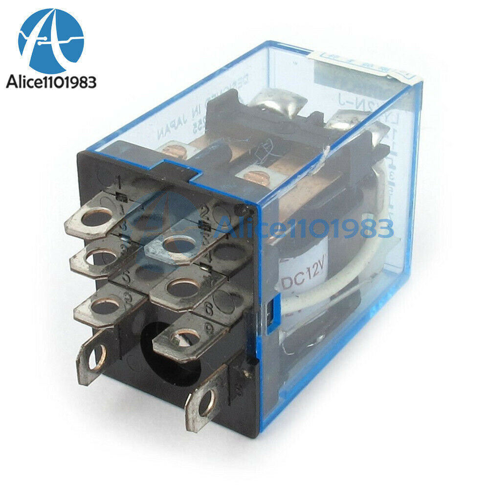 8Pin 2NO 2NC LY2NJ LY2N-J Led Lamp 10A DC12V DPDT Coil Power Relay