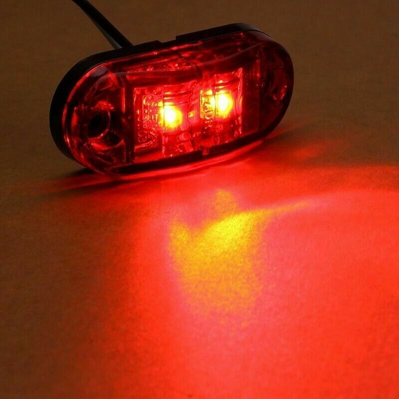 5X Amber+5X Red LED Car Truck Trailer RV Oval 2.5 inch Side Clearance Marker LT8