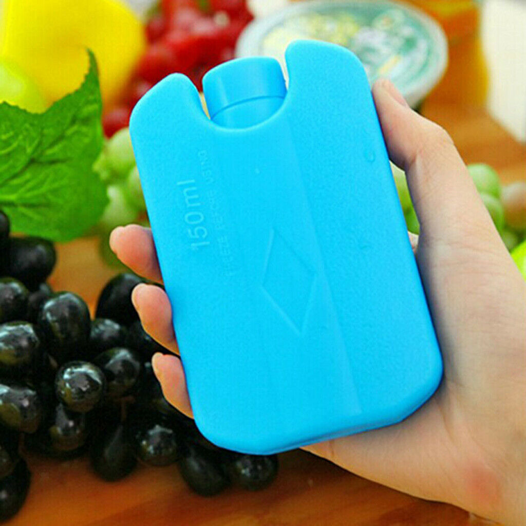 5 Pieces Portable Reusable Plastic Ice Blocks Freezer Cool Pack Cooler Box Bag