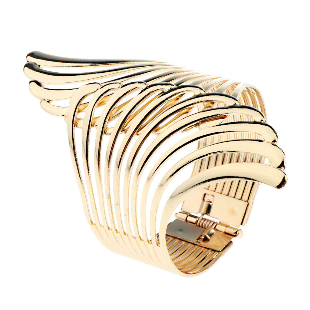 Fashion Women Angel Wing Open Cuff Wide Bangle Bracelet Party Jewelry Gift