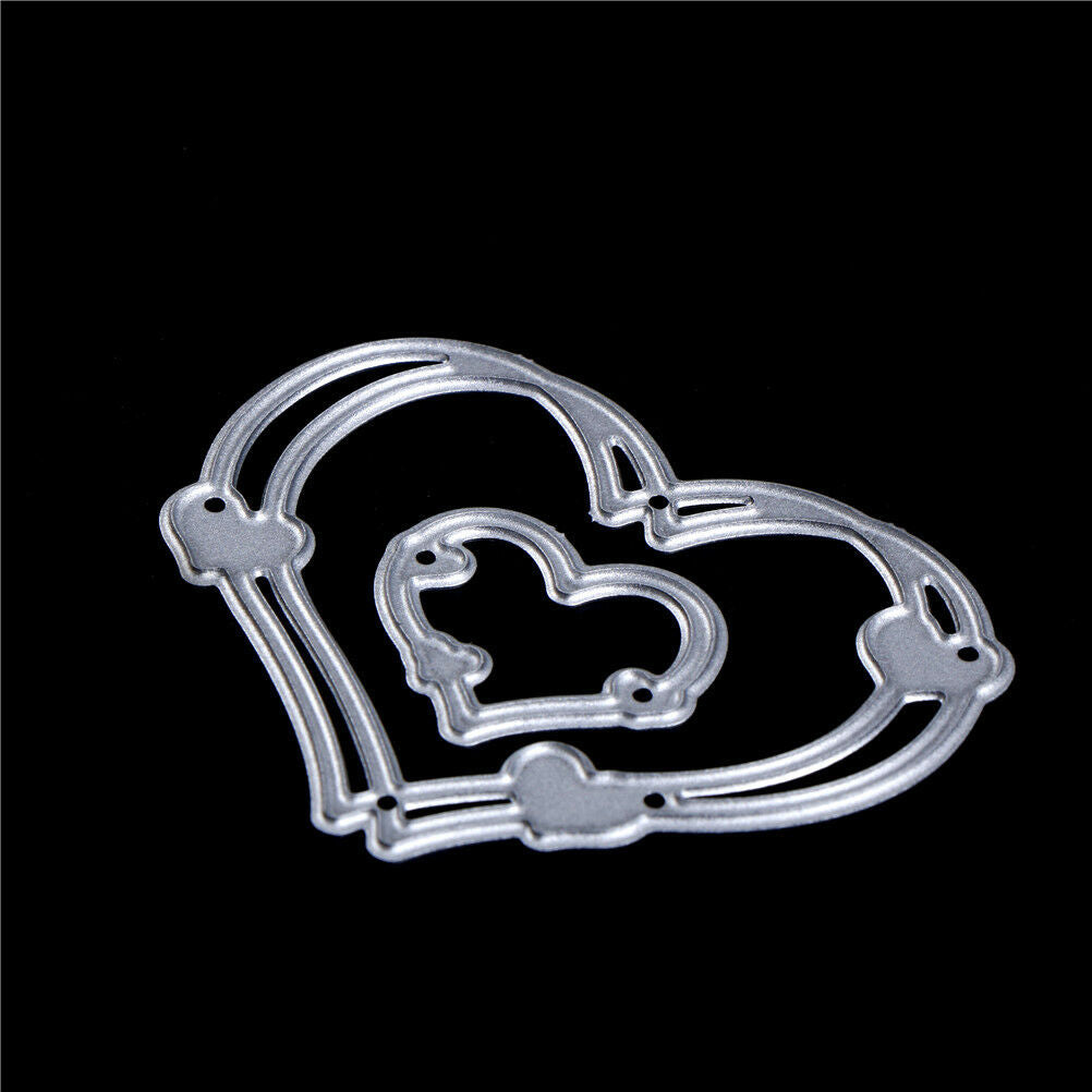 2pcs/set Love Heart Metal Cutting Die Stencils for DIY Card Scrapbookin.l8