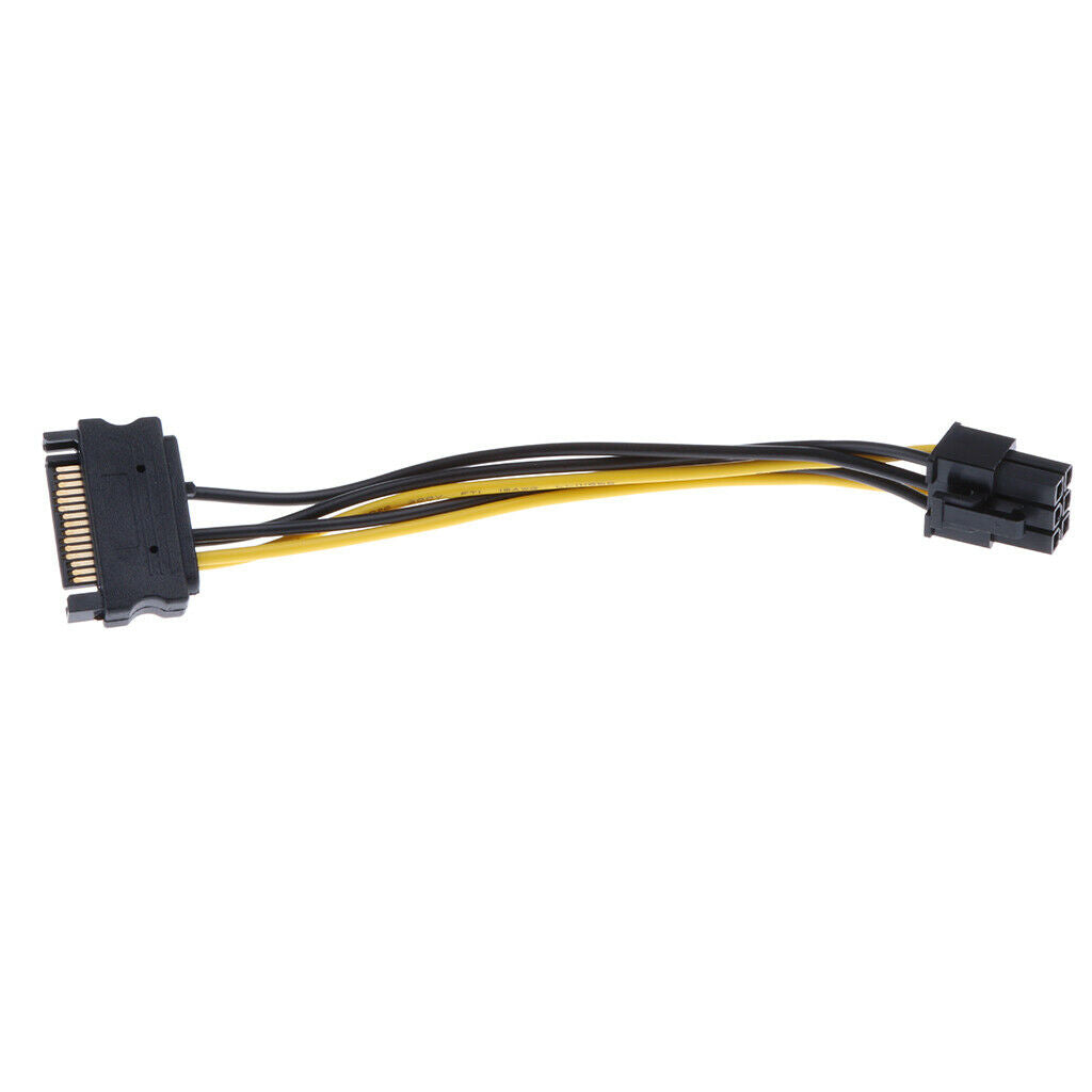 15pin SATA Power to 6pin PCI-E   Graphics Adapter Video Card Cable