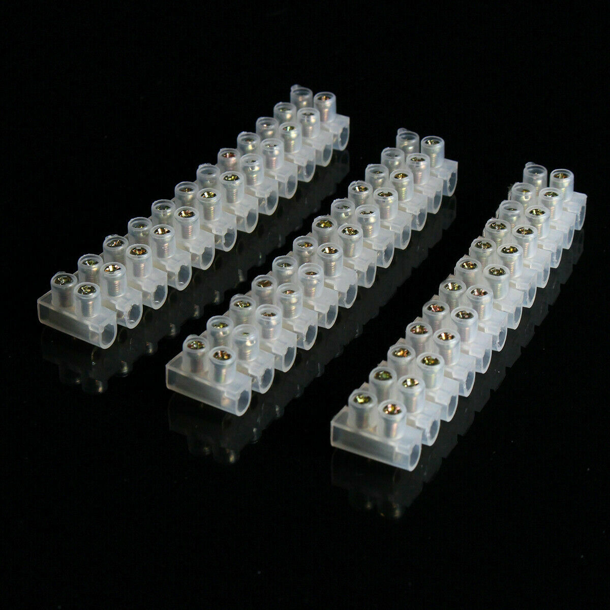 12 Way Connector Strip Block 3AMP Electrical Choc Terminal Wire Connection 3pcs