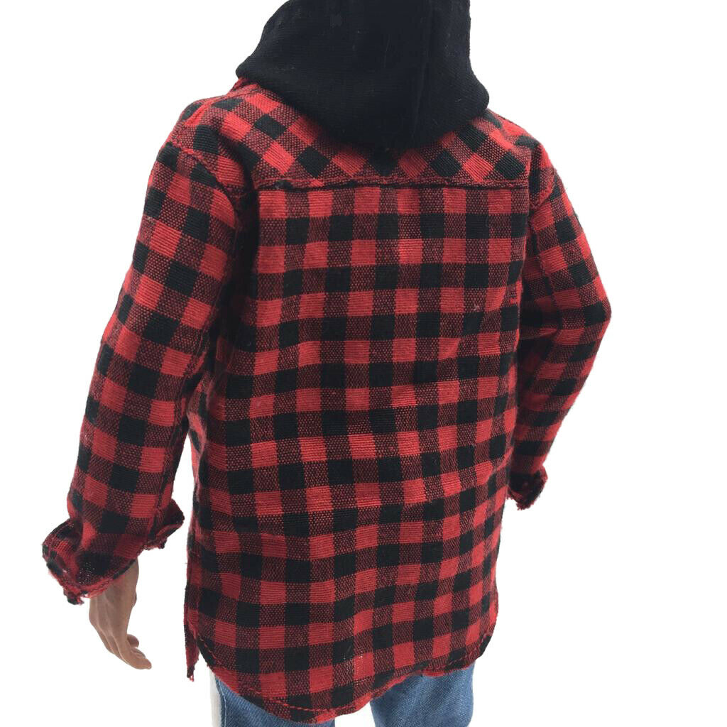 1/6 Male Red Plaid Casual Shirt Clothes for 12inch TBLeague BBI Dress up