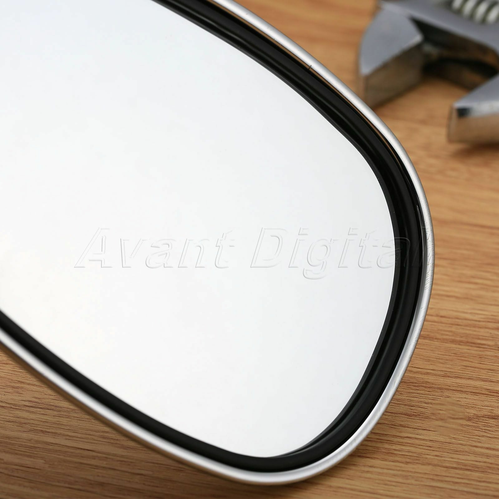 2x 10mm Motorcycle CNC Aluminum Oval Rearview Side Mirrors for Suzuki Kawasaki