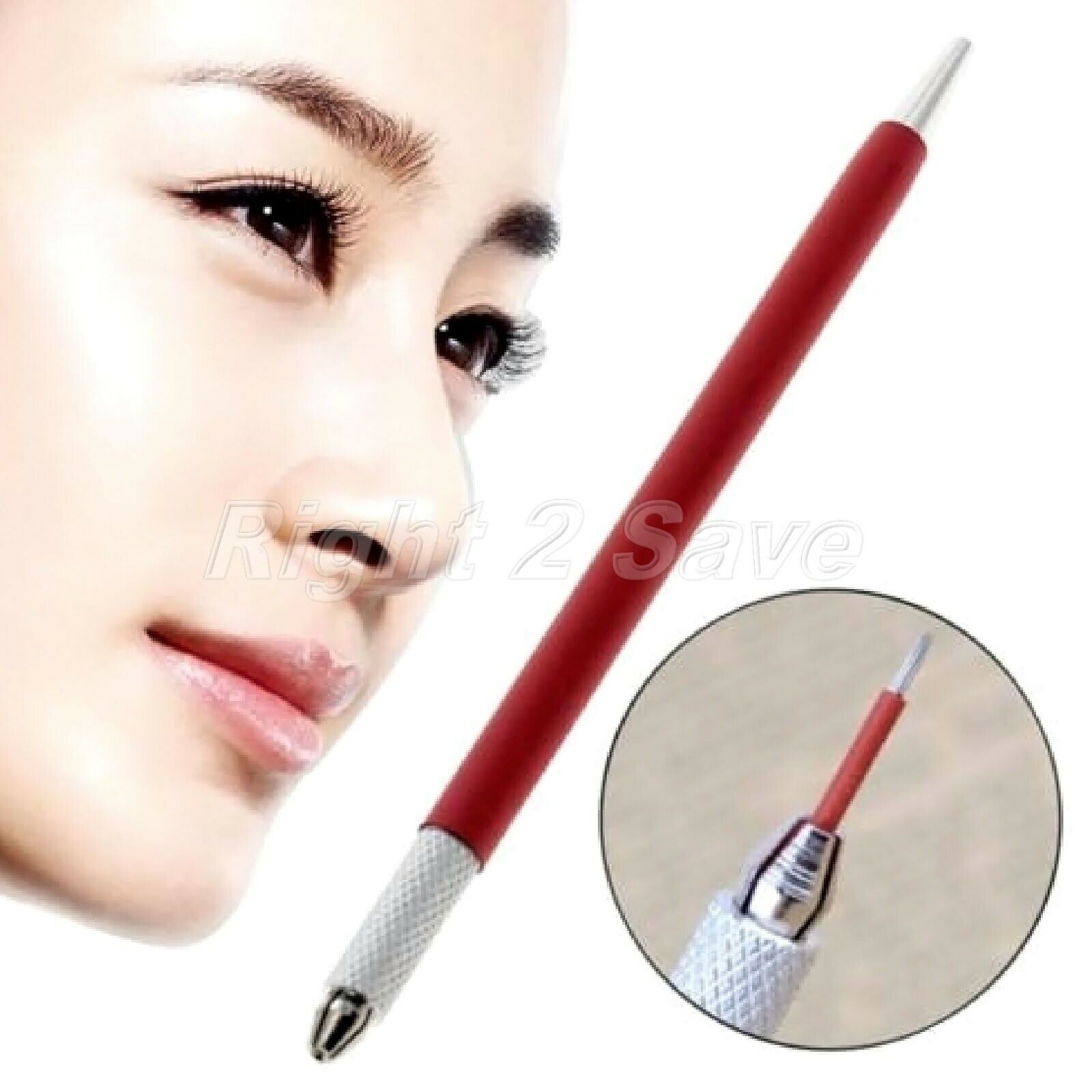 Red Colour Fog Microblading Pen Mini Manual Eyebrow Tattoo Permanent Makeup Tool