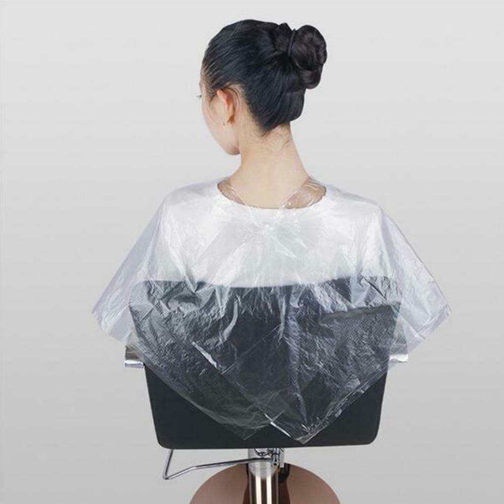 100x Disposable Haircutting Capes Barber Home Shawls Perming Apron with Dye Set