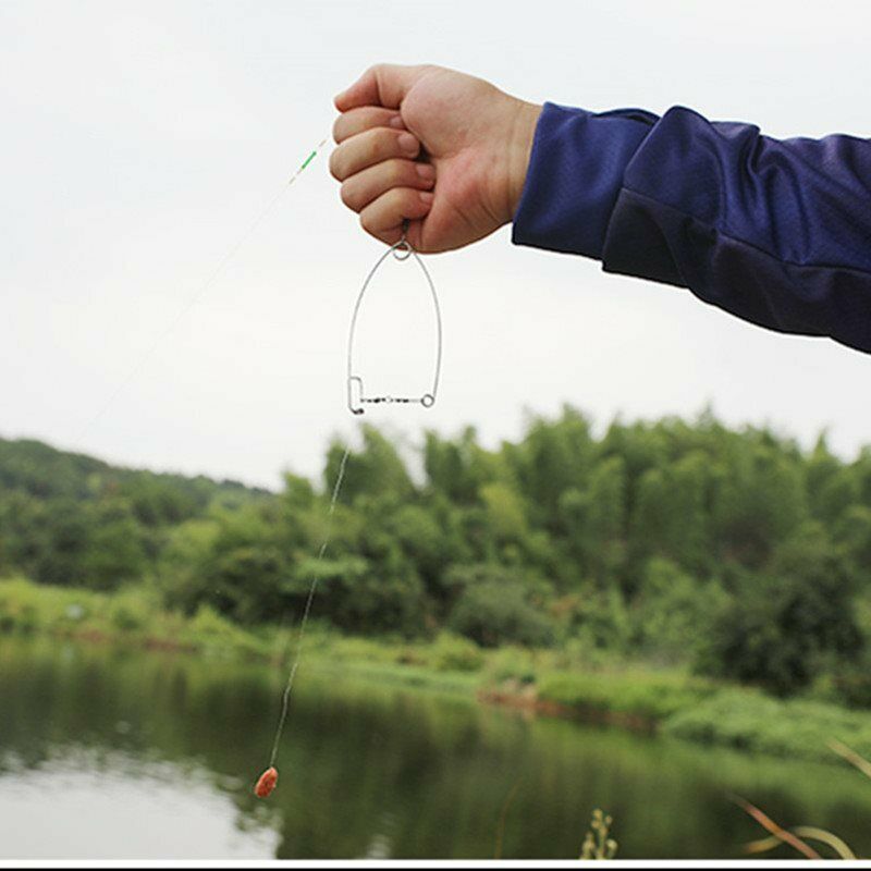 5pc Stainless Steel Camping Automatic Fishing Device Spring Ejection HookB Tt