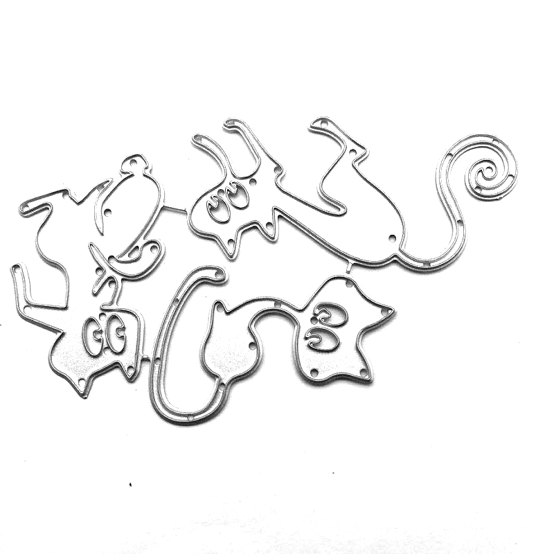 3pcs cat Metal Cutting Dies DIY Craft Stencil Paper Card Decor Die CutsY1