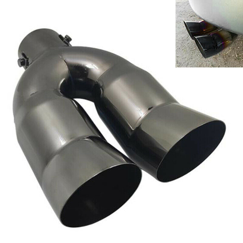 2.5" to 3" Dual Exhaust Tip 3 Inch Outlet 9.5" Length Stainless Exhaust Tailpipe