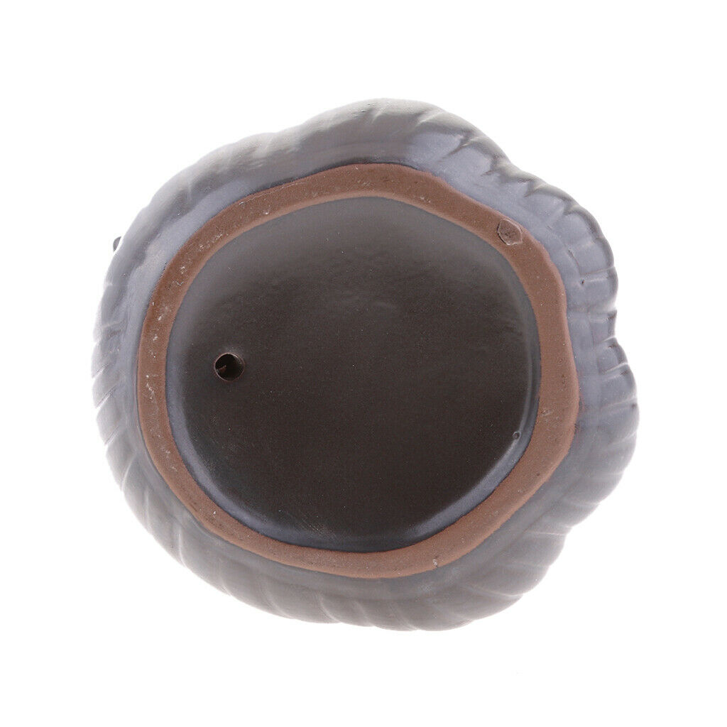 Ceramic Incense Smoke Cone Burner Backflow Censer Holder Decor Gray Guanyin