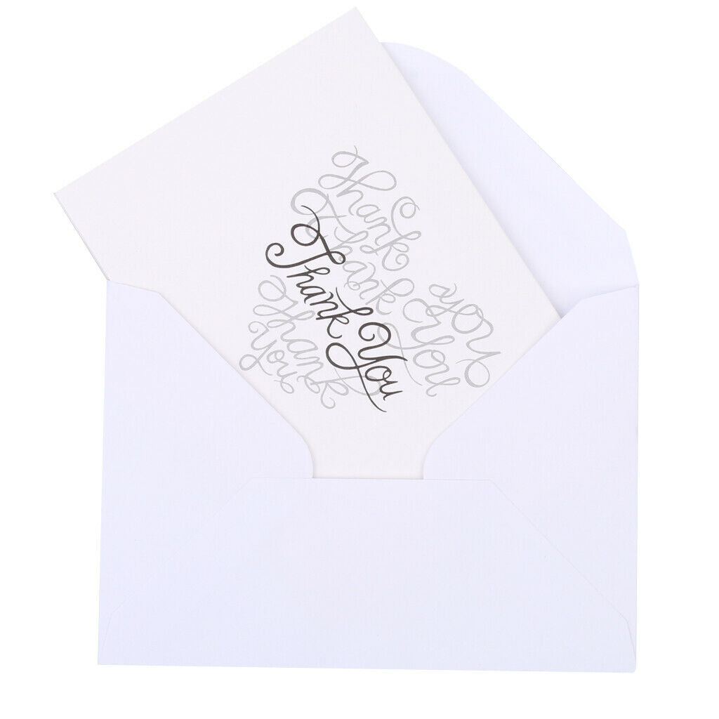 Package Of 50 White Paper Recycled Wedding Banquets Thank You, Heart Cards With