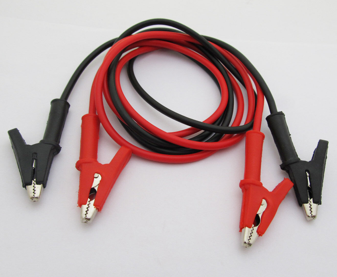2pcs High quality Double Alligator Clip Silicone Cable 1M Red & Black