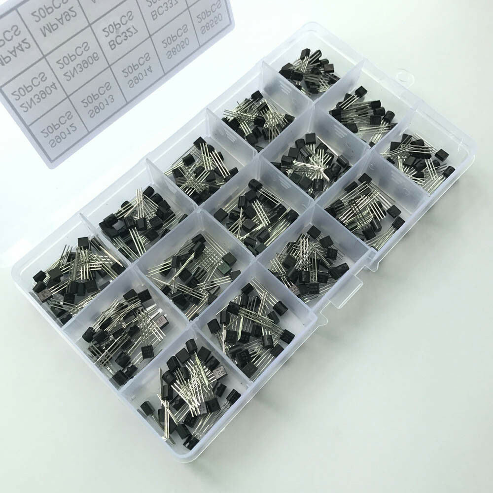 Portable 600pc 15Value NPN PNP Transistor TO-92 Assortment Kit Set W/Box Hot #ur