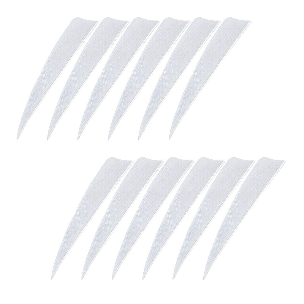12 Pieces 4 Inch Archery Arrow Feathers Fletchings Vanes White