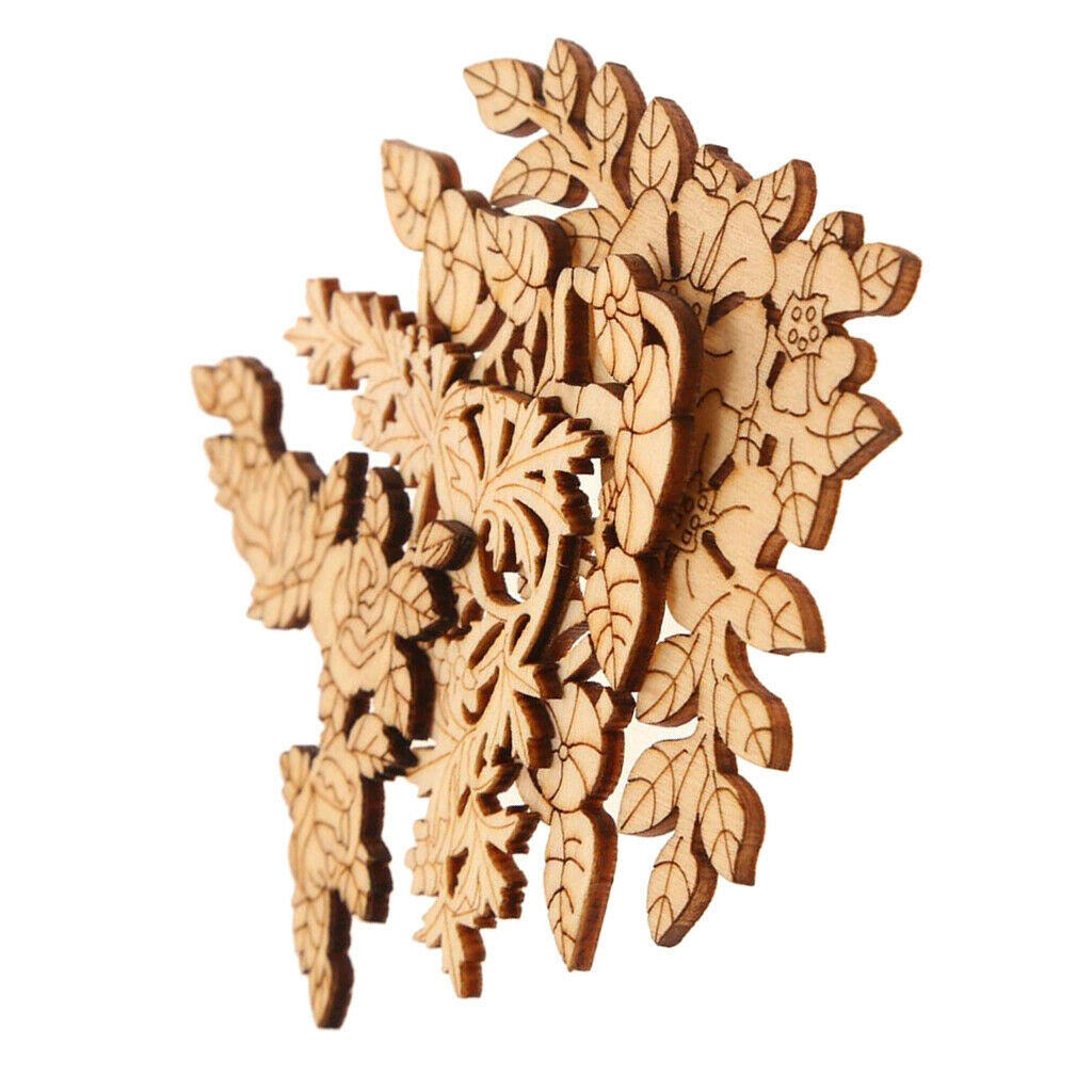 4pcs Natural Cutouts Wood Anthemy Shape DIY Craft Wood Ornaments