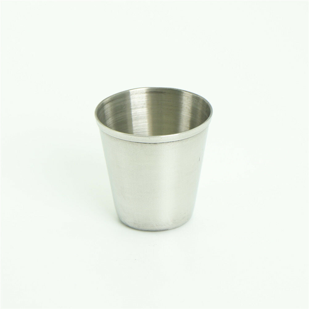10Pcs 30ml Portable Stainless Steel Wine Drinking Shot Glasses Barware Cup XC