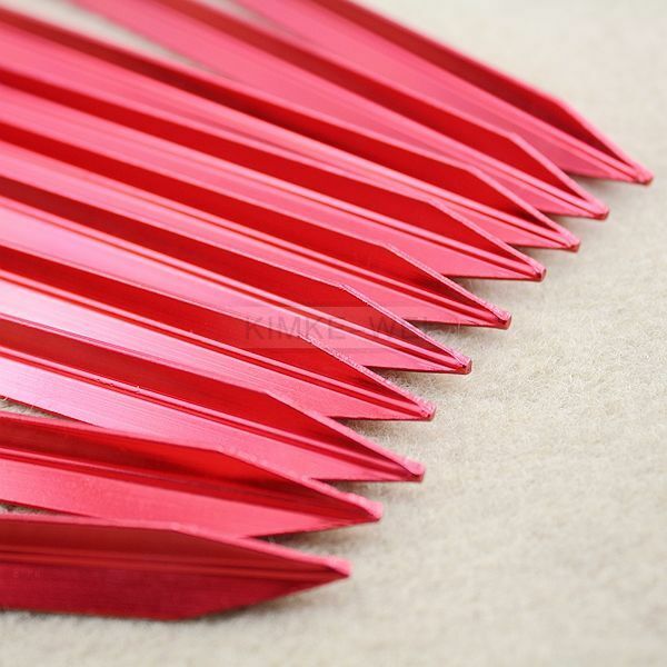 Pack of 10 Red Aluminium Tent Pegs Camping Trip New 9"