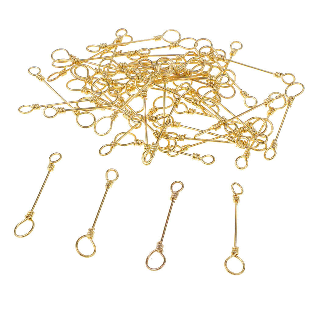 50Pcs Fishing Swivels Quick Connection Clips Rolling Swivels Chod Rigs Rings