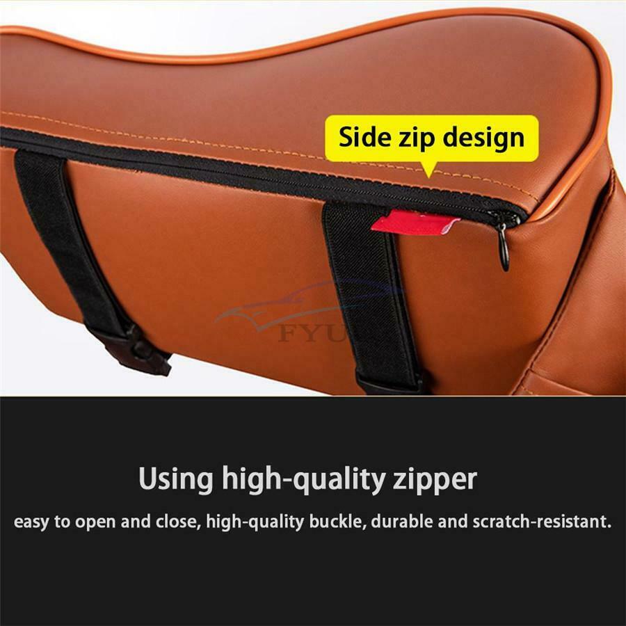 1PC PU Leather Black Car Memory Foam Central Armrest Box Cushion Storage Bag