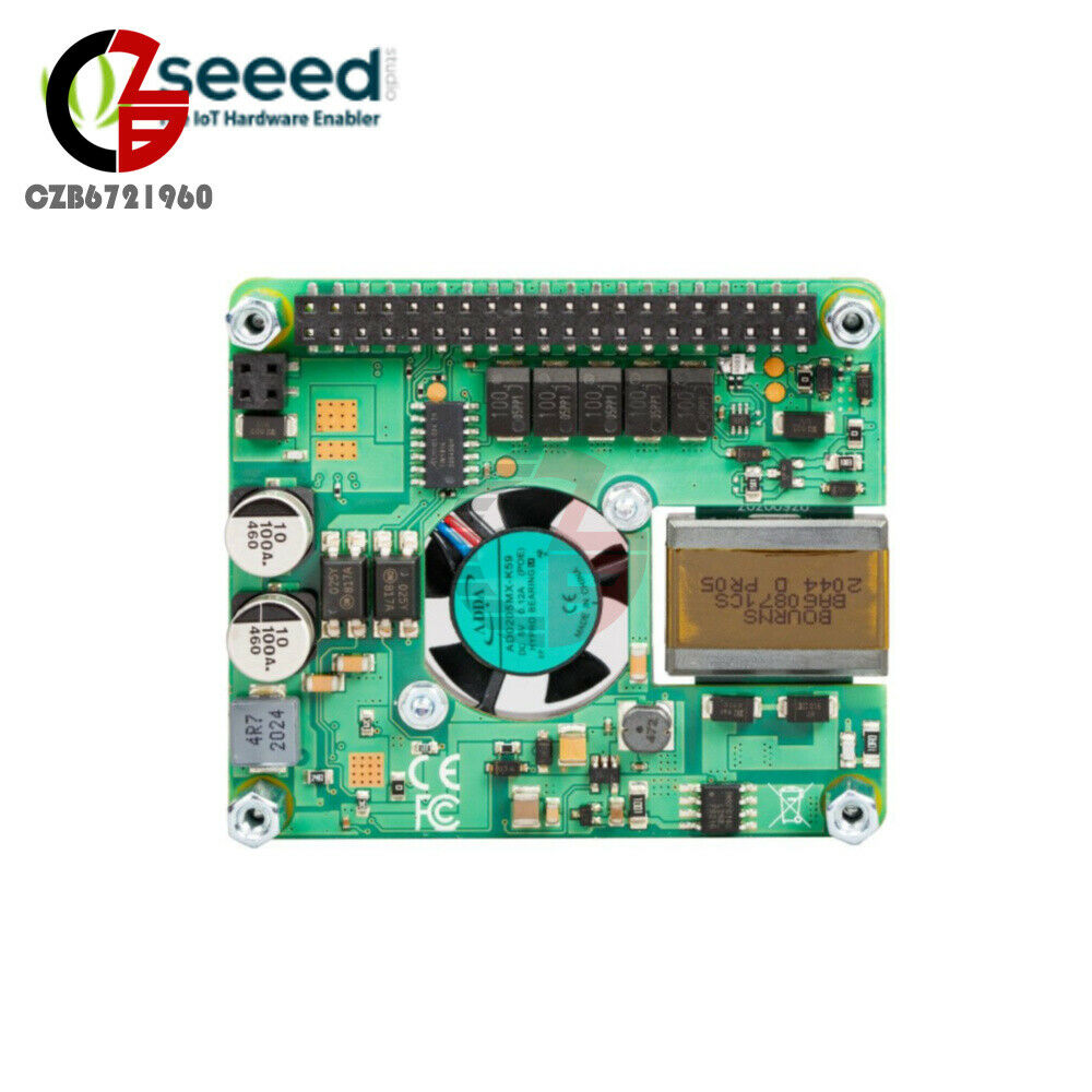 Raspberry PI 4B/3B 64bit HAT Motherboard Computer W/Controllable Brushless Fan