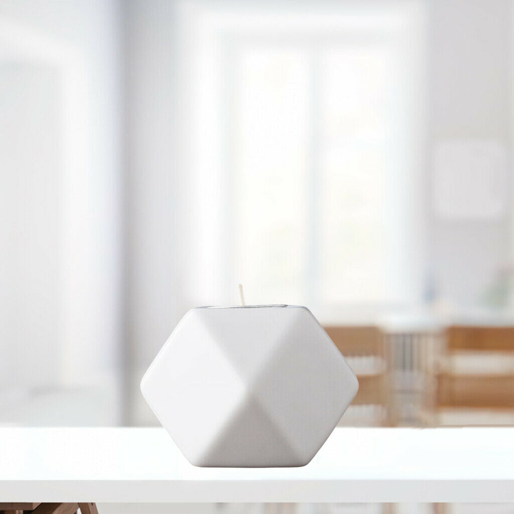 White Ceramic Geometry Candle Holders Candle Centerpieces for Bedroom Decor