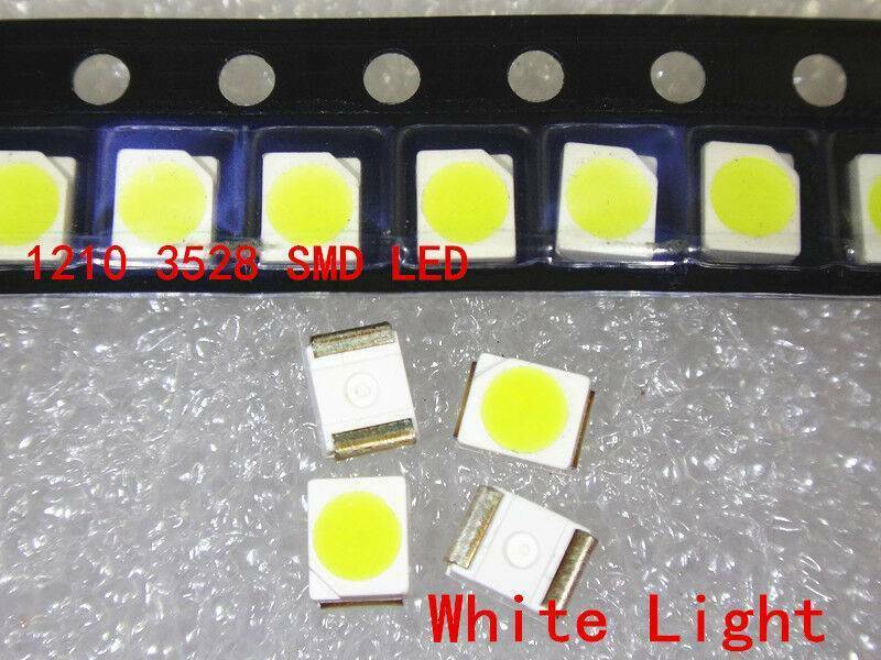 100PCS 3528 White Ultra Bright Light Diode 1210 SMD LED PLCC-2 20mA LED Light_US